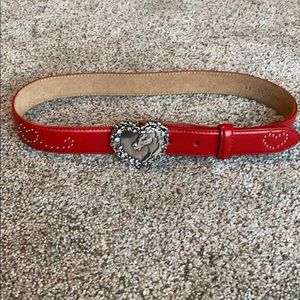 Justin leather belt with horse buckle